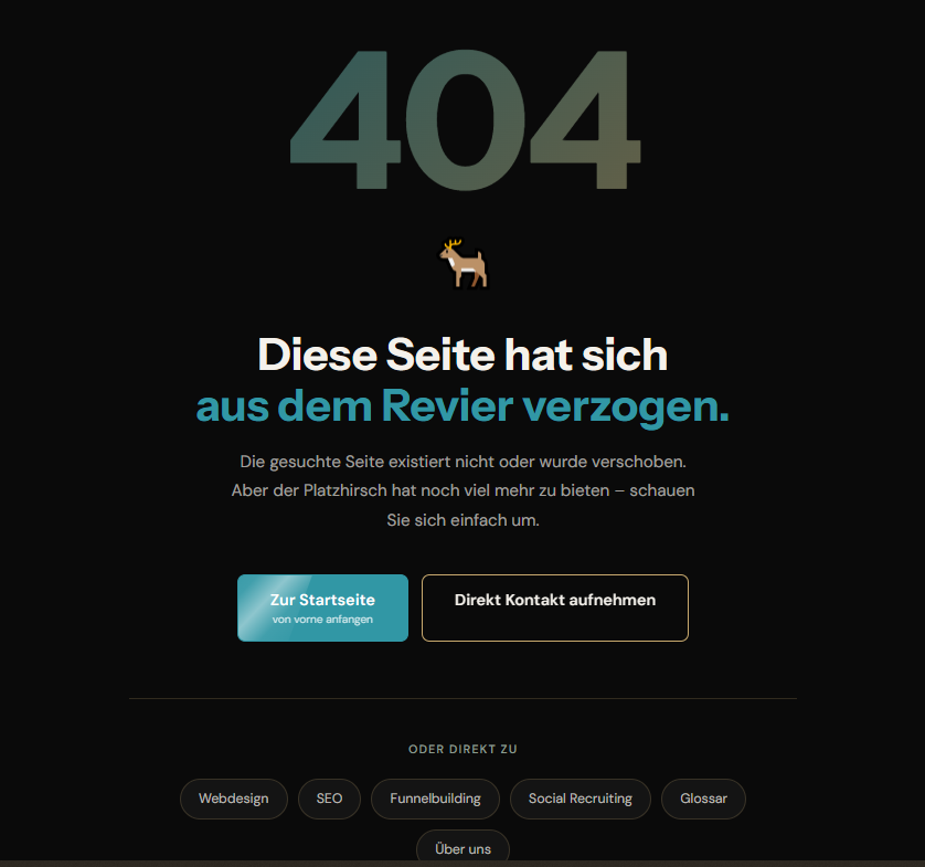 404-Seite Beispiel – Matt & Beck